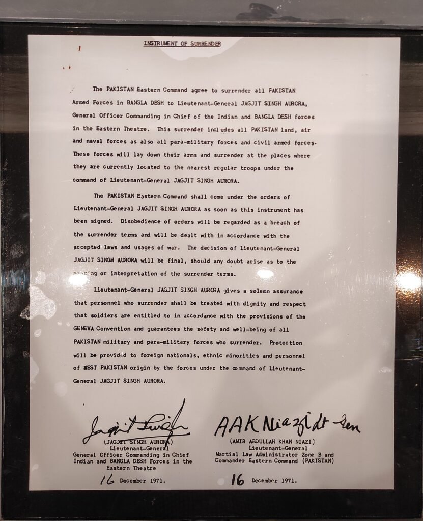 Pakistani Instrument of Surrender, 16 December 1971